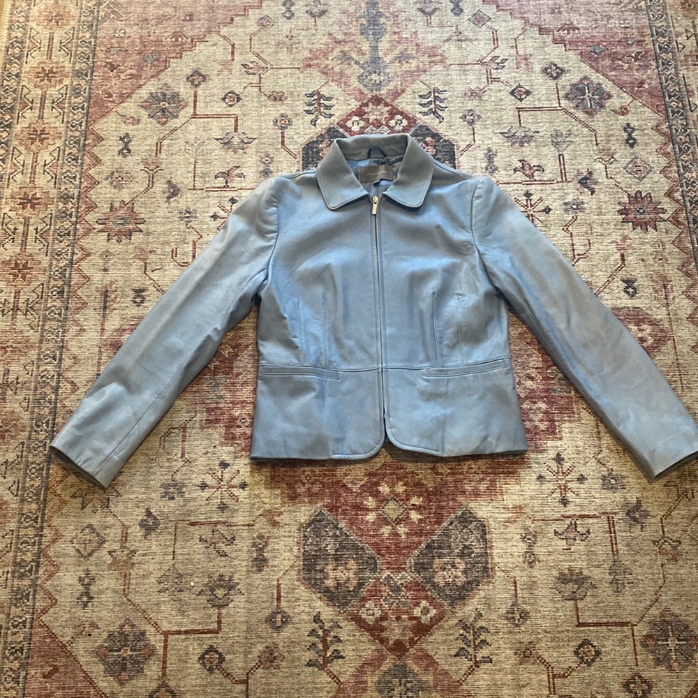 Light blue Ann Taylor leather jacket